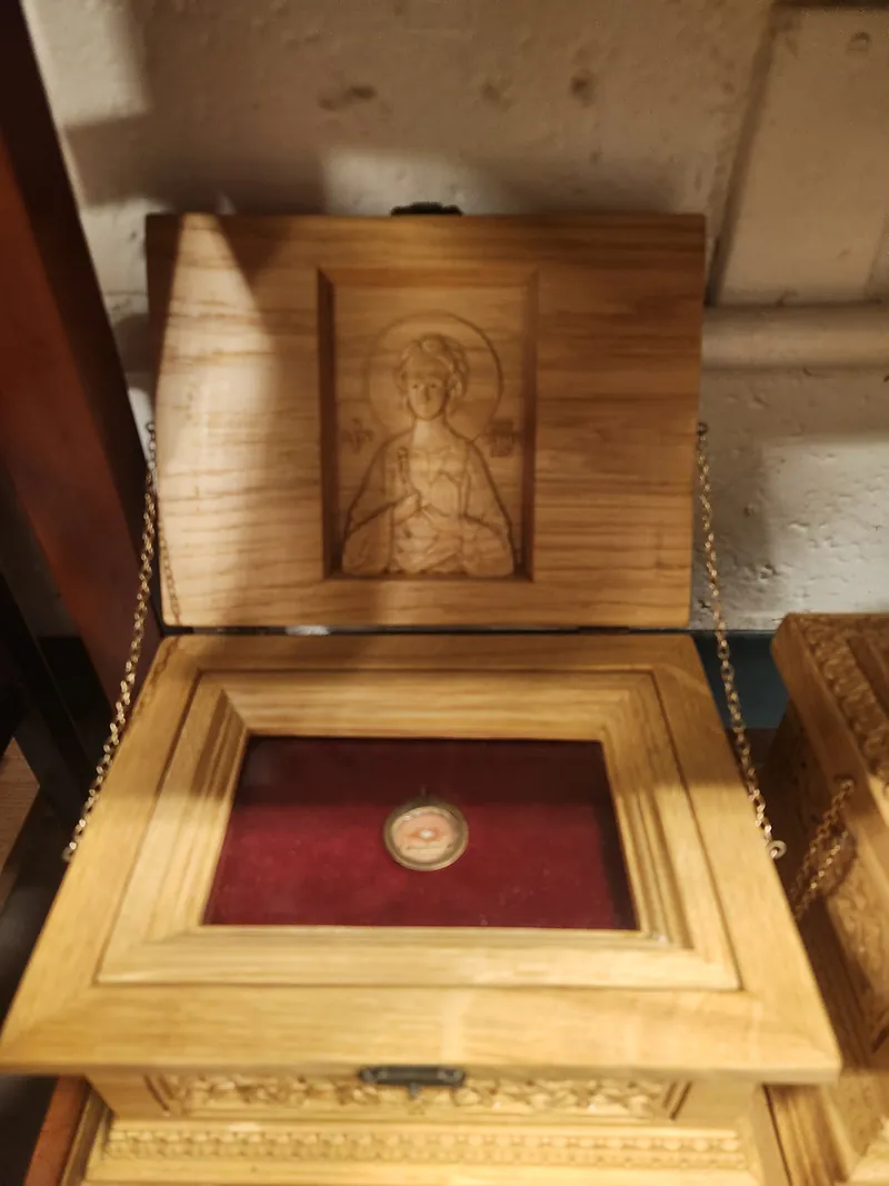 The holy relics of St. Stephen in a carved reliquary